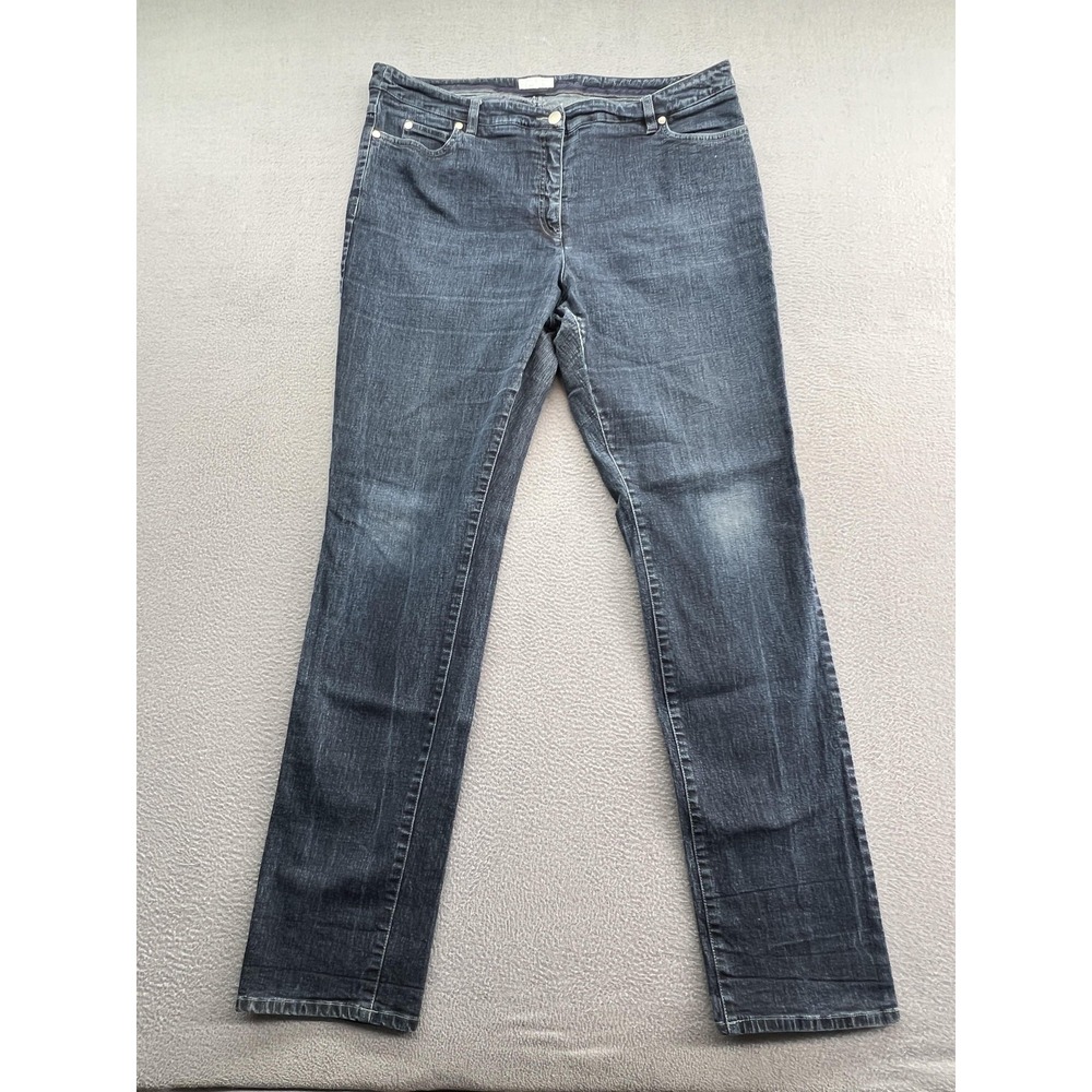 Pure Collection Jeans Womens 14 Dark Wash Stretch Straight Leg Cotton Blend
